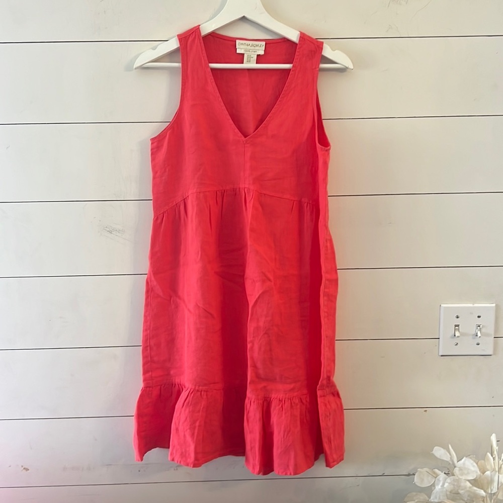 Cynthia Rowley Magenta Flowy Mini Linen Dress Size XS
